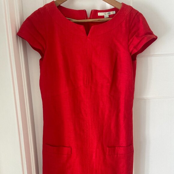 Boden Burnt Orange/Red Shift Dress Lined and with Pockets Size 6 - Picture 1 of 5
